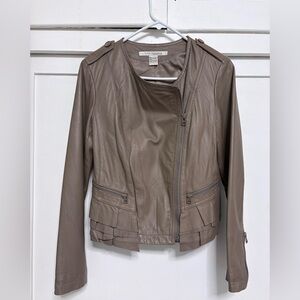 Rezrekshn by Esther Chen  Taupe Leather Jacket